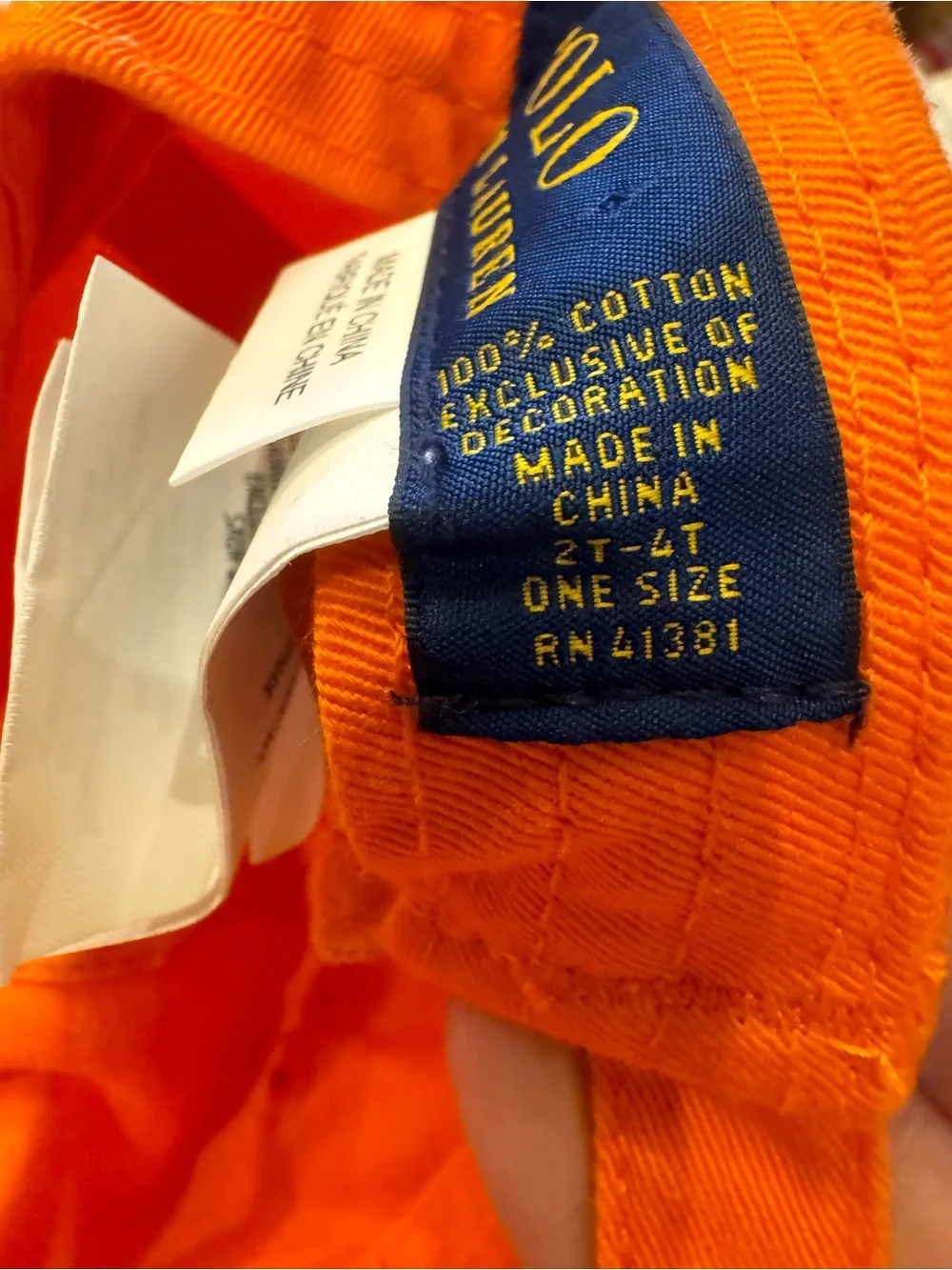 Ralph Lauren kid’s orange ball cap size 2T-4T  Summer, Beach, Resortwear Preppy